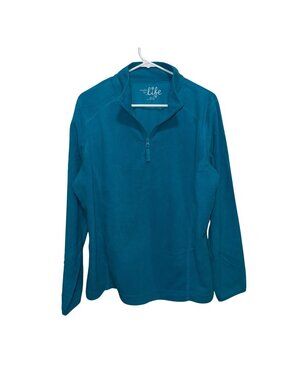 Made For Life Womens Teal 1/4 Zip Pullover Fleece XL